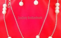 Set accesorii perle albe