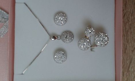 Set argint si cristale Swarovski