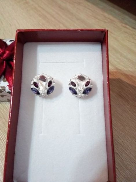 Cercei argint si Swarovski handmade