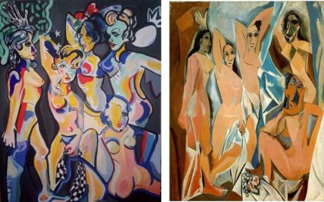 tablou pe panza interpretare dupa Picasso