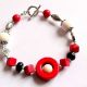 bratara coral alb howlite rosu si negru 