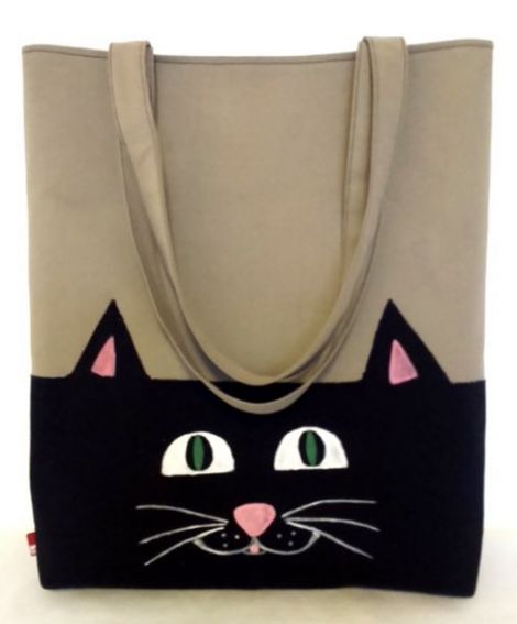 Geanta casual cu manere "Black Cat"
