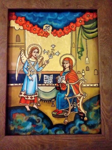 Icoana pe sticla "Buna vestire" 2