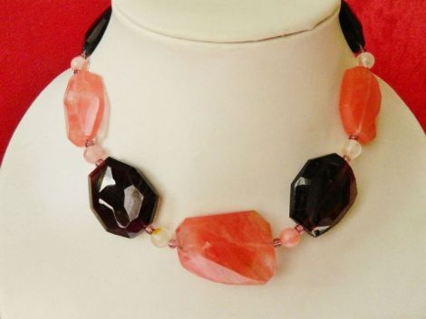 Colier de agate in culori calde