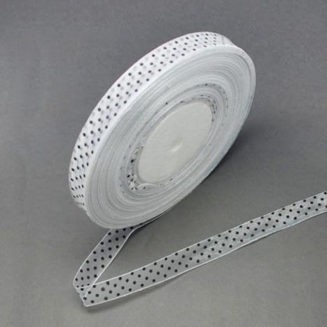 Panglica alba cu buline. Panglica de 14 mm