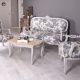 SET BAROC DIN LEMN GRI ANTICHIZAT CU TAPITERIE 