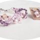 set cristalin roz violet cu perle si cristale