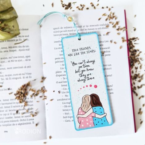Semn de carte pictat manual personalizat prietenie