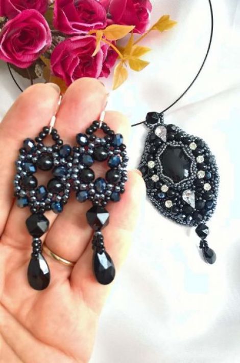 Set colier si cercei "Onix agat"