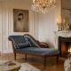 Sofa Empire din lemn mahon cu capete de lebede 