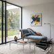 Sofa Empire din lemn mahon cu capete de lebede 