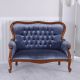SOFA EMPIRE DIN LEMN MAHON CU TAPITERIE ALBASTRA