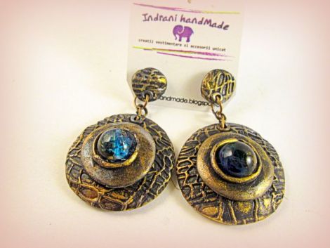 Cercei handmade unicat cu aspect vintage