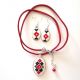 Set oval cusut cu motive romanesti
