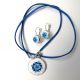 Set bleu cu motive traditionale