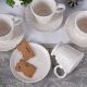  SET CU PATRU CESTI CAFEA DIN PORTELAN ALB