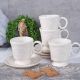  SET CU PATRU CESTI CAFEA DIN PORTELAN ALB