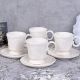  SET CU PATRU CESTI CAFEA DIN PORTELAN ALB