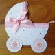 Invitatie botez Carucior roz