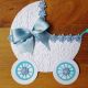Invitatie botez Carucior bleu