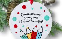 Globulet Craciun cu creioane colorate cu mesaj