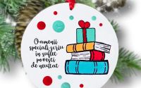 Globulet Craciun cu carti cu mesaj realizat manual