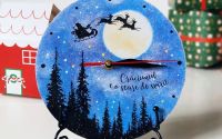 Ceas personalizat Craciun handmade pictat manual