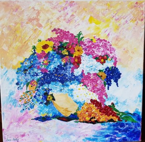 Tablou acrilic pe panza Flori