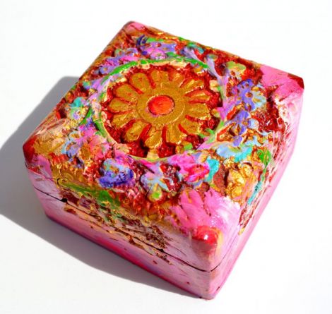 Obiect Decor Unicat Pictura Ornamentala pe Lemn