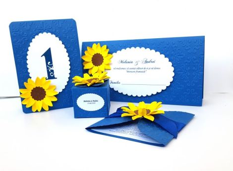 Invitatii nunta sau botez Floarea soarelui