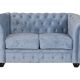 Sofa Chesterfield din lemn cu tapiterie albastra