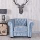 Fotoliu Chesterfield din lemn 