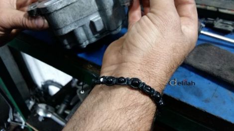 Bratara pentru barbati cu black onyx si argint