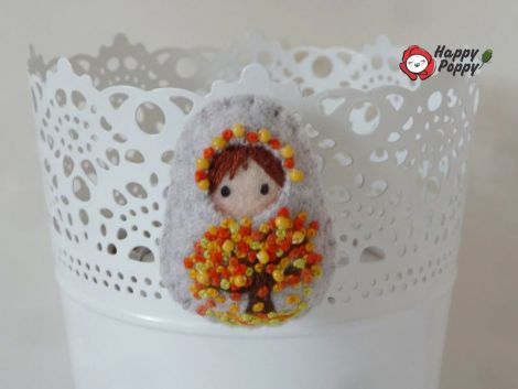 Brosa Matrioska Pastel de toamna