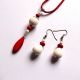 set coral alb si howlite rosu 