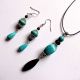 set turcoaz si howlite negru 
