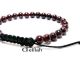 Bratara unisex cu sfere granat si snur negru