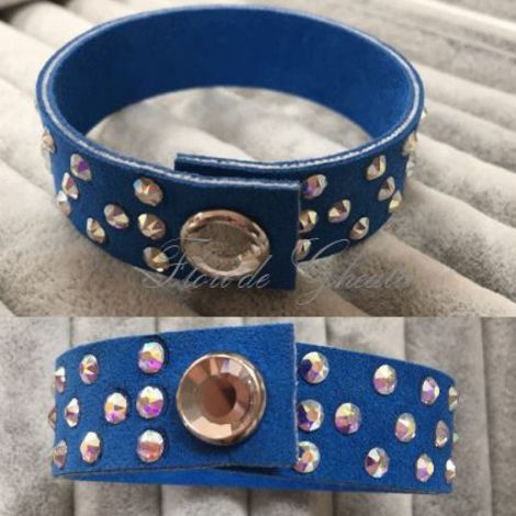 Bratara din imitatie piele intoarsa si Swarovski