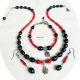 set passion - perle negre si coral rosu