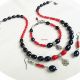 set passion - perle negre si coral rosu