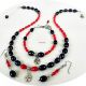set passion - perle negre si coral rosu
