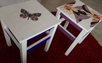 Scaune lemn decorate  pictate manual unicate