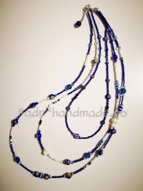 Colier handmade albastru