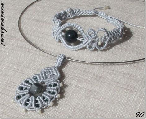 Set macrame cu mineral jasp.