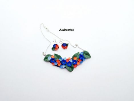 Gradina cu flori set bijuterii din lut polimeric