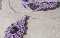 Set macrame unicat cu ametist.