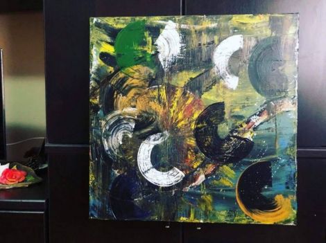 Tablou canvas handmade " Abstract Circle "