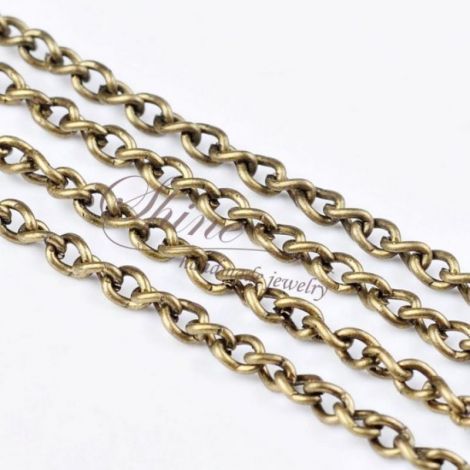  Lant metalic bronz rasucit 3x2mm