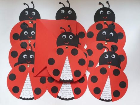 Invitatii botez fetita buburuza