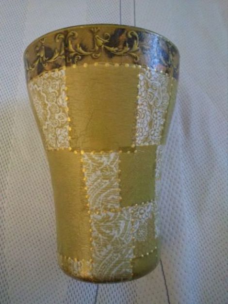 Vaza decorat tehnica decoupage